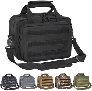 WELIDAY Gun Range Bag, Tactical 2 Pistol Bag for Handguns and Ammo, Firearm Shooting Case with Multi-Pockets, Duffle Bag for Shooting & Outdoor Hunting