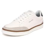 Nautica Men's Walking Shoes, Comfortable Vegan Suede/Leather Sneakers for Casual Fashion, Featuring Lace-Up Low-Top Loafer Design, White Grey-jaro, 13