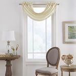 Elrene Home Fashions 026865577921 Room Darkening & Energy Efficient Lined Rod Pocket Window Curtain Drape Pleated Regal Solid Valance, 52"x36", Ivory