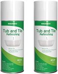 NADAMOO White Bathtub and Tile Refinishing Spray Paint Kit, 450ml (2 Pack), Semi-Gloss DIY Coating for Porcelain, Fiberglass, and Sinks