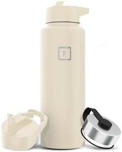 IRON °FLASK Sports Water Bottle - Wide Mouth with 3 Spout Lids - Stainless Steel Gym & Outdoor Bottles for Men, Women & Kids - Double Walled, Insulated Thermos, Metal Canteen - Cashmere Cream, 40 Oz