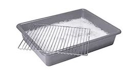 Optimal Products Large Oven Rack & Grill Soaking Cleaning Tray Industrial Grade Polypropylene 55 x 40 cm, Silver