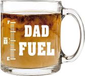 Dad Fuel 11oz Glass Coffee Mug - Fathers Day Funny Mug for New Daddy Papa Christmas Present