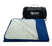 Dagmi Outdoors Waterproof Outdoor Blanket Large Fleece Stadium & Camping Blankets for Cold Weather. Perfect for Outdoors, Car, Dogs, Picnic. Windproof, Quilted, Extra Warm (Blue/Light Gray)