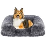 OCYEMY Dog Bed: Dog Bed Medium with Luxury Fluffy Plush, Waterproof Dog Bed with Non Slip Bottom, Memory Foam Dog Bed, Washable indestructible Dog Sofa for Dogs Cats Puppies, 75 * 50 * 17 CM