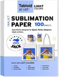 Printers Jack Sublimation Paper 100 Sheets 11" x 17" 120 gsm for Any Epson Sawgrass Inkjet Printer with Sublimation Ink for T-shirt, Ceramic, Mouse Pad, Towel, DIY Unique Gifts