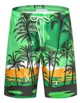 APTRO Men's Quick Dry Swim Trunks Swimwear Beach Board Shorts 1701 Green X-Large