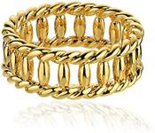 Valloey Rover Gold Rings for Women 14K Gold Filled Ring Dainty Eternity Band Minimalist Jewelry Gift for Women 8#