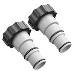 Mlysnd Hose Adaptor Replacement Pool Hose Adapter A with Collar for Threaded Connection Pumps Pool Hose Connector, Pool Drain Pump Adapter, Hose Connection for Pool Kits (2pcs)