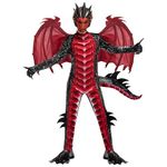 Spooktacular Creations Child Boys Dragon Costume (Black Blue or Black Red), Boys Dragon Wings, Tail and Mask Set for Halloween Parties, Dress Up, Cosplay