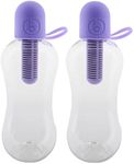 Bobble Classic Water Bottle, Filtered Water, BPA-Free Reusable Bottle, Soft Touch Carry Cap with Replaceable Carbon Filter for Sustainable Water and Hydration 18.5 oz - 2 Pack (Lavender)