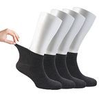 Cosyfeel® Women Loose Diabetic Socks | 4-Pack Neuropathy Ankle Socks for Ladies | Super Soft Eco-Friendly Bamboo Material | Durable with Seamless Toe | Multicolour Patterns | 4 Seasons