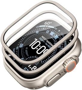 ESR 2 Pack Armorite Screen Protector for Apple Watch Ultra 3/2/1 (2025/2024/2023/2022,49 mm), Military Grade Protection, Tempered Glass Film with Aluminum Alloy Frame, Anti-Scratch, Titanium