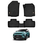 Amazon Basics 5D Custom Fit Car Floor Mats for Tata Nexon | Odor Free Virgin Polymer | All Weather Waterproof Protection | Edge to Edge Coverage | 3 Piece Set