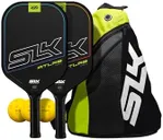 Selkirk Sport SLK Atlas Max Pickleball Paddles Set of 2 | Raw Carbon Fiber Face & Rev-Control Polymer Core | Complete Pickleball Set with 2 Pickle Ball Rackets, 3 Hybrid+ Balls, and SLK Sling Bag