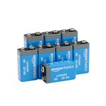 Amazon Basics 9 Volt Lithium Batteries - Pack of 8