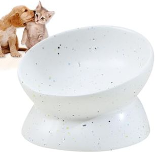 Cat Bowl Anti Vomiting, Raised Cat Food Bowls, Tilted Elevated Cat Bowl, Ceramic Pet Food Bowl for Flat Faced Cats, Small Dogs, Protect Pet's Spine, Dishwasher Safe