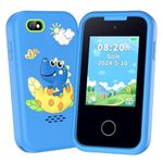 Kids Smart Phone Toys Dinosaur Toy Smartphone for Boys Ages 3-8 Years Old, Fake Play Phone for Girls Birthday Gifts with Touchscreen Music Player Dual Camera Puzzle Games 8GB SD Card