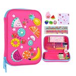 TCJJ Fruit Pencil Case,3D Eva Cute Girls Pencil Case,High Capacity Water Proof Stationery Set for Kids,School Supplies for Kids Back to School Gifts,Christmas Gifts