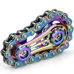 Cool Sprockets Fidget Chain, Assemble Fidget Spinner Ring Toys for Kids Adults, Metal Fidgeting Sensory Bike Chain Gears Cube, EDC Stress Relief Hand Finger Spinner Kinetic Desk Office Birthday Gift