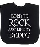 BabyPrem Baby Bib Born to Rock Like Daddy Clothes Hook and Loop One Size Black