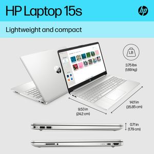 HP 15.6" Laptop – Intel i5, 8GB RAM, 256GB SSD, Silver