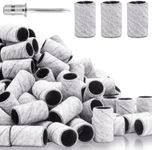 240Grit Nail Sanding Bands for Nail Drill, 100Pcs Fine Grit Nail Sanding Bands for Nail Drill with 3/32” Nail Sanding Bit for Natural Nail, Sanding Band for Nail Drill Set for Manicure & Pedicure