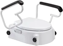 LivingSURE Adjustable Raised Toilet Seat with Arms