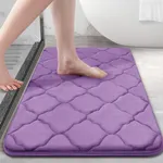 OLANLY Memory Foam Bath Mat Rug 30x20, Ultra Soft Non Slip and Absorbent Bathroom Rug, Machine Wash Dry, Comfortable, Thick Bath Rug Carpet for Bathroom Floor, Tub and Shower, Lavender