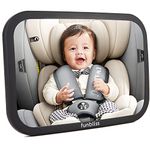 Funbliss Baby Car Mirror for Back Seat Black - Safely Monitor Infant Child in Rear Facing Car Seat,Mirror for Baby in Car Seat，Best Newborn Car Seat Accessories, Shatterproof