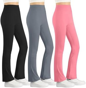 BIG ELEPHANT Girls Flare Leggings Kids Bell Bottoms High Waisted Bootcut Yoga Dance Flared Pants