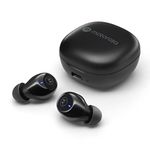 Motorola Sound Moto Buds 105 - True Wireless ENC Bluetooth Earbuds with Touch Control & Micro-Charging Case - IPX5 Water-Resistant, Lightweight Comfort-Fit, Clear - Black