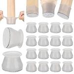 Aneaseit Chair Leg Floor Protectors - 16 pcs Brown - Felt Bottom Silicone Pads for Hardwood Floors & Furniture Feet - Rubber Caps for Chairs - Large