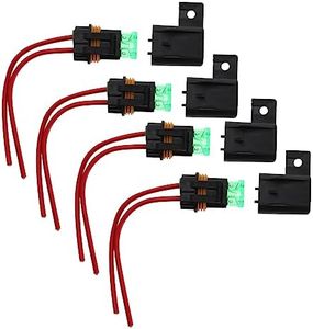 ECSiNG 4Pcs Fuse Holder Wiring Harness Waterproof Fuse Sockets 30A Fuse Holder Cable Accessories for Cars Trucks Boats Yachts 12AWG 15cm