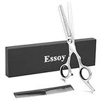 ESSOY Professional Thinning Shears Hair Cutting Teeth Scissors(6.7-Inches),Stainless Steel Haircut Scissor with Fine Adjustment Screw for Home Salon,Barber Hairdressing Scissor for Women Men Kids