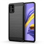 Galaxy A51 case,Samsung A51 case, [Not fit Galaxy A51 5G] MAIKEZI Soft TPU Slim Fashion Anti-Fingerprint Non-Slip Protective Phone Case Cover for Samsung Galaxy A51 4G (Black Brushed TPU)