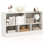 SILKYDRY 5 Cube Bookcase, 2-Tier Open Storage Cabinet, Horizontal Bookshelf for Organizer, Wooden Display Book Shelves for Home Office, Classroom (White)