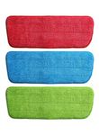 VIDHYADEVAM Microfiber Spray Mop Pads Refill Cloth Heads, 42x14 cm, Multicolour, 3 Pieces