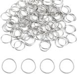 Mozeat Lens 100 PCS 12mm Stainless Steel Open Jump Rings Metal Split Rings Super Strong Open Jump Rings Connectors for Choker Necklaces Bracelet Chain Maille Jewellery Making