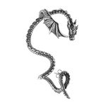 HZMAN Stainless Steel Dragon Earrings Retro Punk Gothic Dragon Cuff Earring Wrap Clip on Earring for Men Gift, Stainless Steel, No Gemstone