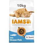 IAMS Complete Dry Cat Food for Adult 1+ Cats with Ocean Fish 10 kg