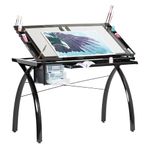 Studio Designs Futura Craft Station, Glass/Metal, Black/Clear