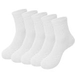 Kryzvox Women Thermal Socks 5 Pack, Soft Wool Sock Above Ankle for Ladies Bootie Trouser Size 4-7 (white)