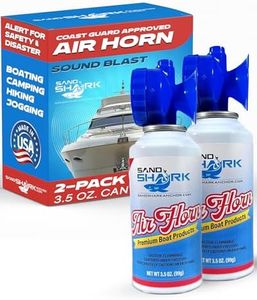 SandShark Premium Air Horn Handheld Canister-Very Loud Airhorn, Coast Guard Approved Boat Horn, Boat Horn Marine, Air Horns For Safety, Camping Air Horns, Air Horn for Dogs, Bear Horn (2 pk-3.5 oz)