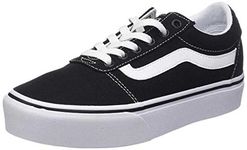 Vans Ward Platform Women's Sneaker, Canvas Black White, 6 UK