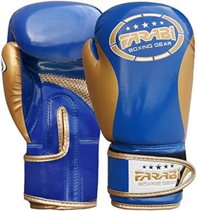 Farabi Kids Boxing Gloves Shiny Champ Training Gloves 2oz 4oz 6oz 8oz for 3-14 Year (Blue, 8-oz)