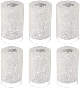 6-Pack White Linen Frosted Glass Shade Replacements, Globe Glass Lamp Shade for Light Fixtures, 1.65 In Fitter, 5.9 In Height, 3.9In Diameter Glass Shades Covers for Chandeliers Pendant Wall Sconces