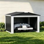 REEMOON Metal Outdoor Storage Shed, Small Storage Sheds Storage House, 3x3 FT Outdoor Tool Storage for Garden Lawn, Black, Assembly Required