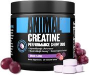 Animal Creatine Chews Tablets - Enhanced Creatine Monohydrate with AstraGin to Improve Absorption, Sea Salt for Added Pumps, Delicious and Convenient Chewable Tablets - Grape - 120 Count