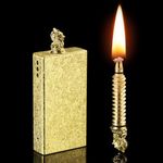 Laicengo Vintage Trench Lighter, Permanent Match Lighter, Cool Lighter Fluid Refillable, Creative Auto Fire Starter, Unique Birthday Choice for Men Dad Husband